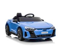 Auto elettrica per bambini Audi RS E-tron GT 12V, blu, sedile singolo ampio, telecomando 2,4 GHz, ingresso USB/AUX, Bluetooth, sospensioni, batteria al litio, luci LED, 2 motori da 25W