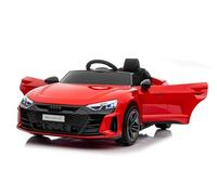 Auto elettrica per bambini Audi RS E-tron GT 12V, rosso, sedile singolo ampio, telecomando 2,4 GHz, ingresso USB/AUX, Bluetooth, sospensioni, batteria al litio, luci LED, 2 motori da 25W