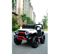 Auto elettrica per bambini, auto elettrica 12V con telecomando 2.4G, carico massimo 50kg, con luci LED, musica, altoparlanti, funzioni USB 3,2-5,1 km/h (bianco)