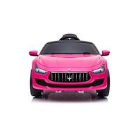 Auto Elettrica per Bambini Macchina Maserati Ghibli Motore 12V Fari LED Luci Suoni Lettore MP3 Cavo AUX USB Telecomando (ROSA)