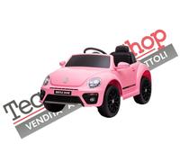 Auto Elettrica per Bambini Volkswagen Maggiolino New Beetle Small 12V Rosa