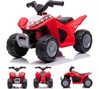 Auto elettrica quad per bambini, 3 km/h, quad per bambini, auto cavalcabile per bambini dai 18 mesi, lampada a led, giocattolo, monopattino elettrico (Rosso)