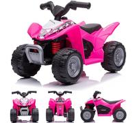 Auto elettrica quad per bambini, 3 km/h, quad per bambini, auto cavalcabile per bambini dai 18 mesi, lampada a led, giocattolo, monopattino elettrico (Rosa)