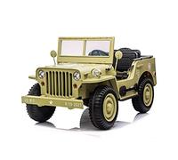 Auto elettrica USA ARMY 4X4 per bambini, Tre posti, Lettore MP3 con ingresso USB/SD, Sospensioni su tutte le ruote, Luci a LED, Parabrezza pieghevole, Batteria 12V14AH