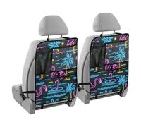 Auto Estate Neon Flamingo Coconut Tree Tablet Holder 2 Pack Back Of Car Seat Organizer per bambini Kick Mat con tasche