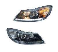 Auto Fanale Anteriore Compatibile Con Skoda Per Octavia 2009 2010 2011 2012 2013 2014 2 Pezzi Fari DRL Indicatori Di Direzione Abbaglianti Angel Eye Lente Del Proiettore