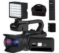 Auto Focus 4K Camcorder 18X Zoom 64MP Videocamera digitale for Streaming Webcam Time-lapse 4quot;Registratore touch screen Regalo per principianti(No SD Card,With Fill Light)