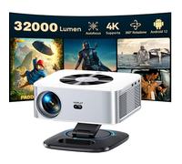 【Auto Focus/Keystone & 1000 ANSI】Proiettore HORLAT supporta 4K, Full HD 1080P Wifi 6 e Bluetooth zoom 50% proiettore portatile con base ruotabile a 360°,videoproiettore per TV Stick/Home Theater