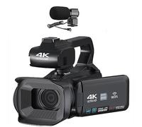 Auto Focus Videocamera 4K Zoom 18X 64MP Digitale For WIFI Streaming Webcam Time-lapse 4" Touch Screen Recorder Scatta Nitida Fluida(32G SD Card,With Microphone)