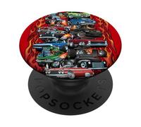 auto follia! muscolo automobili, auto classiche e hotrods cartone animato PopSockets PopGrip Adesivo