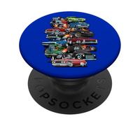 auto follia! muscolo automobili, auto classiche e hotrods cartone animato PopSockets PopGrip Adesivo