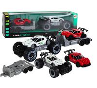 Auto fuoristrada con rimorchio e set auto sportiva
