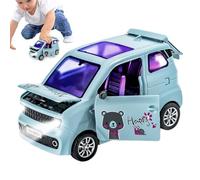 Auto giocattolo con modello di veicolo leggero e sound-mini con porte aperte, design realistico ed effetti lampeggianti | Auto piccola portatile con effetto sonoro per bambini, giocattoli di simulazio