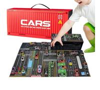 Auto giocattolo da ritirare, set da 24 pezzi con scatola di immagazzinaggio, pacchetto da corsa e gioco per bambini di età compresa tra 3 e 8 anni, soggiorno, aula e all'aperto. Playy 11,0