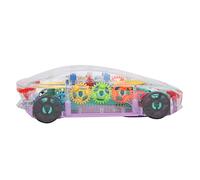 Auto Giocattolo Musicale da Guida per Bambini da 1 a 6 Anni, Corpo Trasparente con Luci Colorate e Ingranaggi Meccanici, Regalo Sicuro e Durevole (Concept car trasparente)