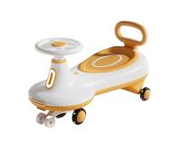Auto girevole per bambini, giocattolo da cavalcare con luci musicali, ruote lampeggianti, per bambini e bambine (arancione)
