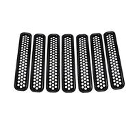 Auto Griglie 2/7/9 Pcs Auto Anteriore Centrale Netto Griglia Cornice Di Protezione Anello Per Jeep Per Wrangler TJ 1997-2006 Griglie(7pcs)