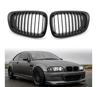 Auto Griglie 2Pcs Car Anteriore Rene Paraurti Griglia Griglia Per BMW Serie 3 E46 1999-2003 Griglie(Matte 1)