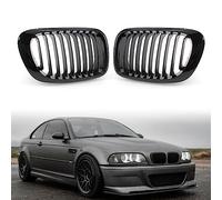 Auto Griglie 2Pcs Car Anteriore Rene Paraurti Griglia Griglia Per BMW Serie 3 E46 1999-2003 Griglie(Paint Black 1)