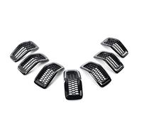 Auto Griglie 7PCS Auto Paraurti Anteriore Griglia Di Copertura Griglie A Nido D'ape Per Jeep Per Cherokee 2014-2018 Griglie(7PCS Black)