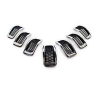 Auto Griglie 7PCS Auto Paraurti Anteriore Griglia Di Copertura Griglie A Nido D'ape Per Jeep Per Cherokee 2014-2018 Griglie(7PCS Chrome)