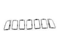 Auto Griglie 7PCS Griglia Anteriore Foro Sfiato Telaio Trim Griglia Cromata Per Jeep Per Compass 2011-2017 Griglie(Argento)