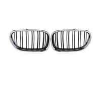 Auto Griglie Anteriori Per BMW Serie 7 F01 F02 2009-2015 1 Paio Di Griglie Paraurti Anteriore Auto Argento Lucido A Doppia Linea Paraurti Anteriore Griglie(Silver Black)