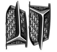 Auto Griglie Fendinebbia Compatibile Con Per RS6 C8 2018 2019 2020 2021 2022 2023 2024 Auto Paraurti Anteriore Nebbia Copertura Della Luce Griglia A Nido D'ape Griglia(Silver)