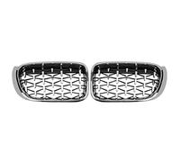 Auto Griglie Griglie Corsa Griglia Frontale Griglia Anteriore Per BMW X3 X4 F25 F26 2014-2017 Griglie(Argento)