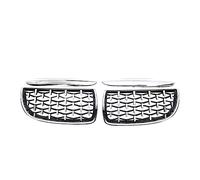 Auto Griglie Griglie Ricambio Rene Anteriore Auto Per BMW Serie 3 E90 E91 2005-2008 Palpebre Cappuccio Griglia Corsa Griglie(Argento)