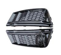 Auto Griglie Per A4 B9 2017-2019 Paraurti Anteriore Griglie Fendinebbia Coperchio Luci Foro Griglie(Black 1)