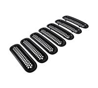 Auto Griglie Per Jeep Per Wrangler JK 2007-2018 Inserti In Rete Griglia Anteriore E Copertura Faro Griglie(7pcs Set)