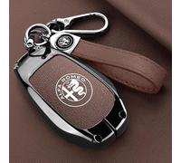 Auto Guscio Chiave per Alfa Romeo Stelvio 2017-2022 2023 2024, Custodia Chiave Cover Chiave Custodie per Chiavi Pelle Copri Chiavi Protezione con Portachiavi Custodia Protettiva Chiavi Telecomando