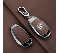 Auto Guscio Chiave per Alfa Romeo Stelvio 2017-2022 2023 2024, Custodia Chiave Cover Chiave Custodie per Chiavi Pelle Copri Chiavi Protezione con Portachiavi Custodia Protettiva Chiavi Telecomando