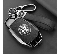 Auto Guscio Chiave per Alfa Romeo Stelvio 2017-2022 2023 2024, Custodia Chiave Cover Chiave Custodie per Chiavi Pelle Copri Chiavi Protezione con Portachiavi Custodia Protettiva Chiavi Telecomando