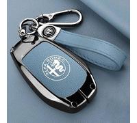 Auto Guscio Chiave per Alfa Romeo Stelvio 2017-2022 2023 2024, Custodia Chiave Cover Chiave Custodie per Chiavi Pelle Copri Chiavi Protezione con Portachiavi Custodia Protettiva Chiavi Telecomando