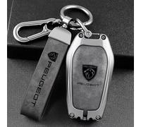 Auto Guscio Chiave per Peugeot Traveller Compact 2016-2023, Custodia Chiave Cover Chiave Custodie per Chiavi Pelle Copri Chiavi Protezione con Portachiavi Custodia Protettiva Chiavi Telecomando