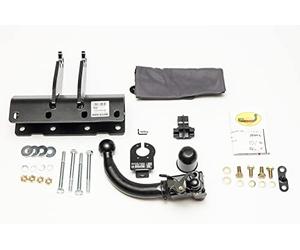 AUTO-HAK Gancio di traino completo estraibile orizzontale compatibile con Jeep Wrangler JK 04.2007-07.2018 + universale kit elettrico 7 poli