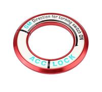 Auto in lega di alluminio luminoso interruttore di accensione coperchio chiave di accensione anello di decorazione copertura del foro chiave trim(Red)