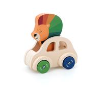 Vilac - Auto pouet Leone - Andy Westface - Giocattolo prima età - 1 auto in legno con clacson integrato - Giochi di risveglio per bambini in legno - Giocattolo per bambini dai 18 mesi - 7426Y