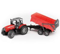 Bruder Trattore Massey Ferguson 7480 con Rimorchio Ribaltabile Veicolo Giocattolo Scala 1:16 per Bambini da 3+ Anni - 02045