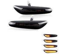 Auto Indicatore Laterale 2 Pezzi Per BMW Per Serie 1 3 E 5 E60 E61 E81 E82 E87 E88 E90 E91 E92 E93 Per X1 E84 E83 E53 Luce Di Posizione Laterale A LED Dinamica Per Parafango(Dynamic Smoked)