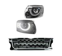 Auto Indicatori Direzione Per Land Per Rover Per Discovery 3 4 2010-2017 Luce Anteriore DRL Indicatori Di Direzione Griglia Faro Assemblea Auto Faro Fari(10-13 bk silver)