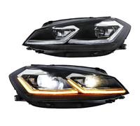 Auto Indicatori Direzione Per VW MK7 Per G&olf 2013-2018 Auto Fari Proiettore Con Linea Bianca Linea Rossa DRL Auto Testa Della Di Montaggio Lampade Anteriori Del Faro(FULL silver,Right Line)