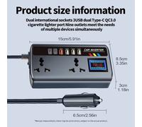 Auto Inverter Convertitore 12V/24V A 220V Veloce Carica Porte Portatile