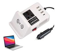Auto Inverter - Convertitore di potenza da 200 W con triple porte di ricarica USB | Adattatore di tensione compatto per l'elettronica di collega nella cabina del veicolo, una soluzione di caricatore d
