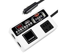 Auto-Konverter zu Steckdose, Auto-Wechselrichter | DC 12V/24V bis 220V mit Steckdose | 200-W-Autoladestation, Autosteckdose für schnelles Aufladen Von Mobiltelefonen, Kameras und Laptops