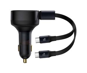 Auto-Ladegerät Baseus Enjoyment mit USB-C-Kabeln, 33W, schwarz
