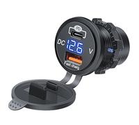 Auto -Ladegerät, Telefonladegerät für Auto | Schnellladetyp C -Auto -Ladegerät,Double Port PD QC Compact Multifunktionaler Stromadapter für Fahrzeugfahrwagen Pendel -Roadtrip -Camping