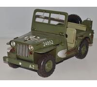 Auto Lamiera Modellino Oldtimer Marca Jeep Willys Modello Esercito USA L 27 CM